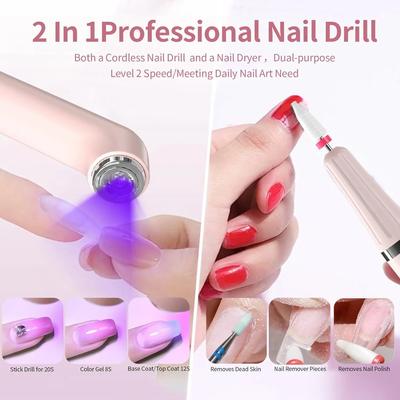 Two-in-one Nail Polish Pen Nail Fast Drying Light Therapy Lamp Handheld Portable Nail Remover & Polisher Nail Tools Set