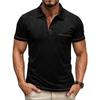 Men's Contrast Trim Short Sleeve Polo Shirt with Chest Pocket