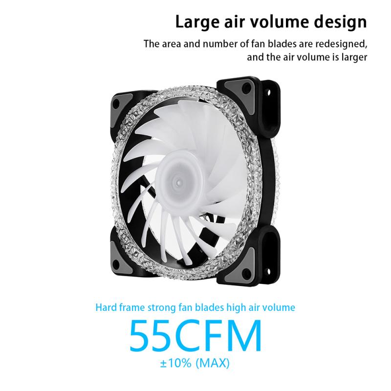 Argb Cpu Cooler Fan Colorful Radiator 12cm Pwm Temperature Control Synchronous Cooling Fan For