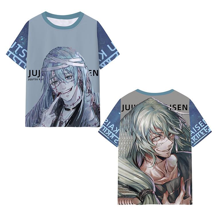 Satoru Gojo Japanese Anime Jujutsu Kaisen T-Shirts 3D Printed Summer Quick Dry Round Neck Short Sleeves for Men Polyester Do Not Fade