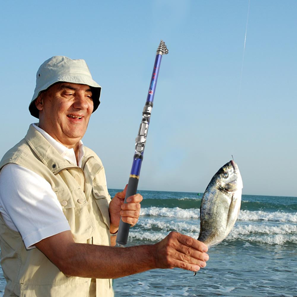 Telescopic Fishing Rod Spinning Fishing Rod Carbon Fiber Lightweight Fly Rod Portable for Reservoir Pond Beach Fishing