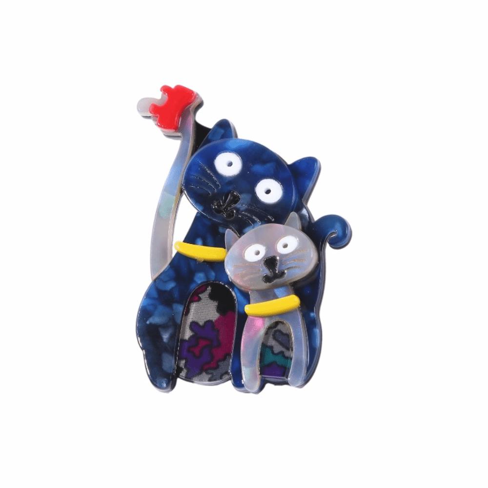 Acrylic Women Portrait Pin Cartoon Coat Badge Elegant Animal Brooches