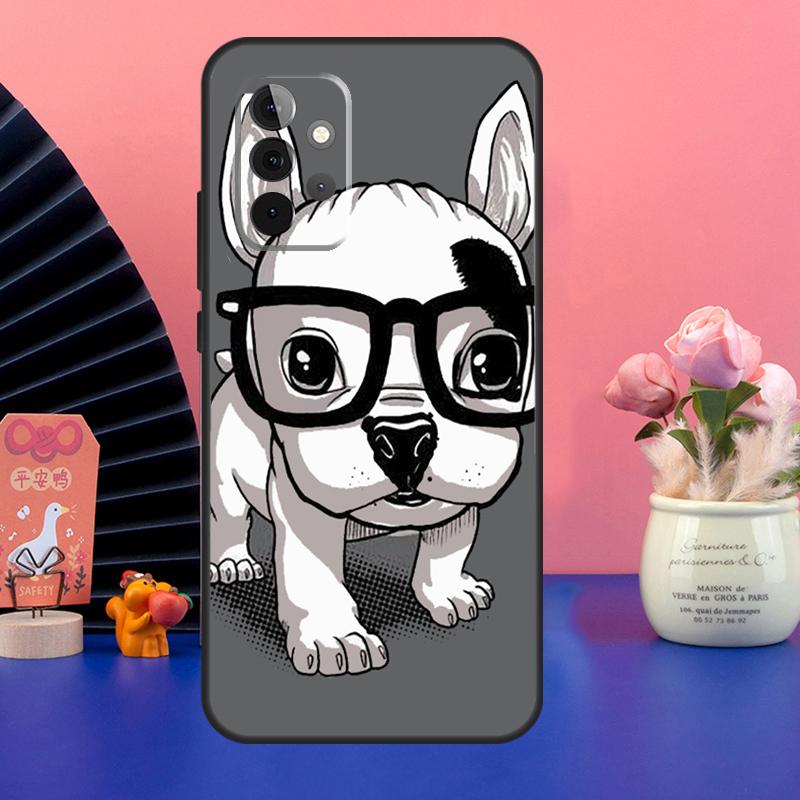 Carcasă de telefon cu desen de buldog francez pentru Samsung Galaxy A22 A32 A12 A42 A52 A72 A52S A02S A03S A21S A51 A71 A50 A70
