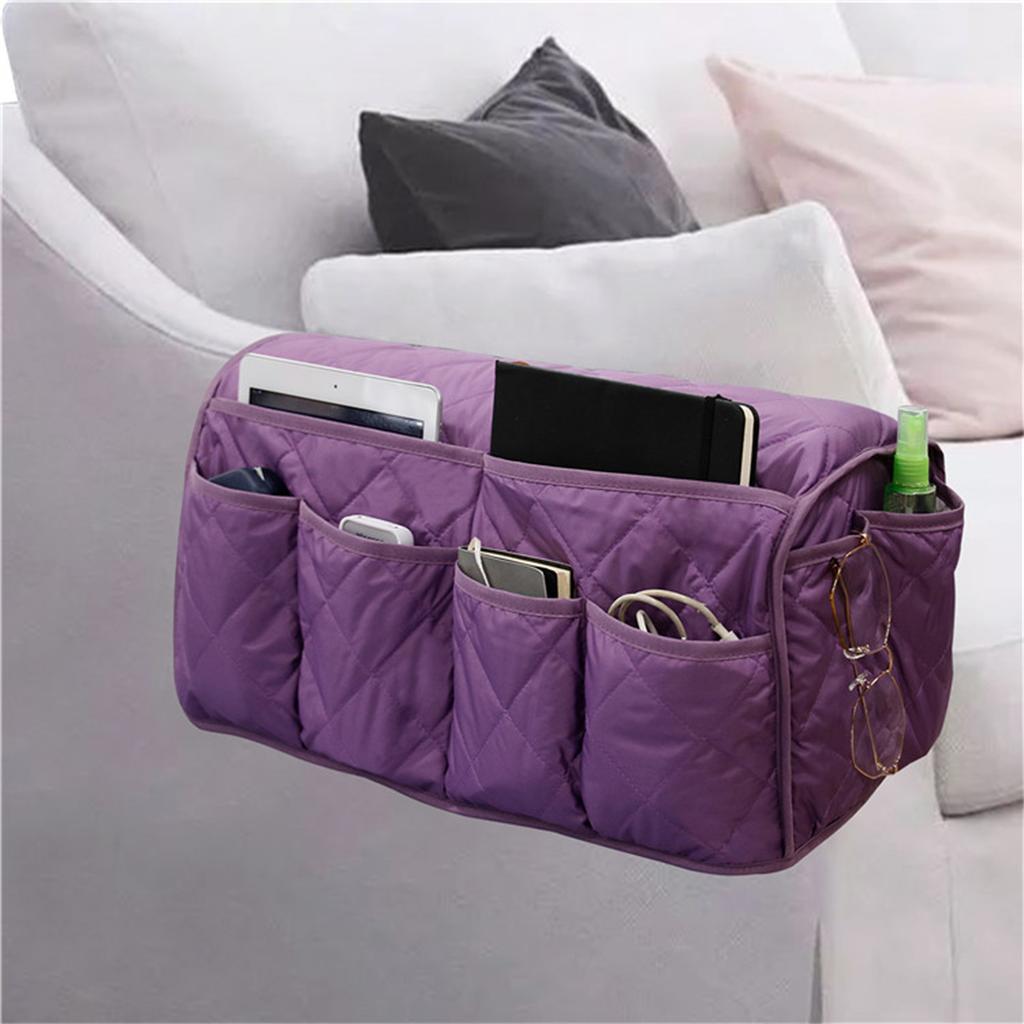 Sofa Armrest Organizer with 14 Pockets Bed Recliner Couch Arm Chair Bedside Caddy Storage for Cell Phone TV Remote Control