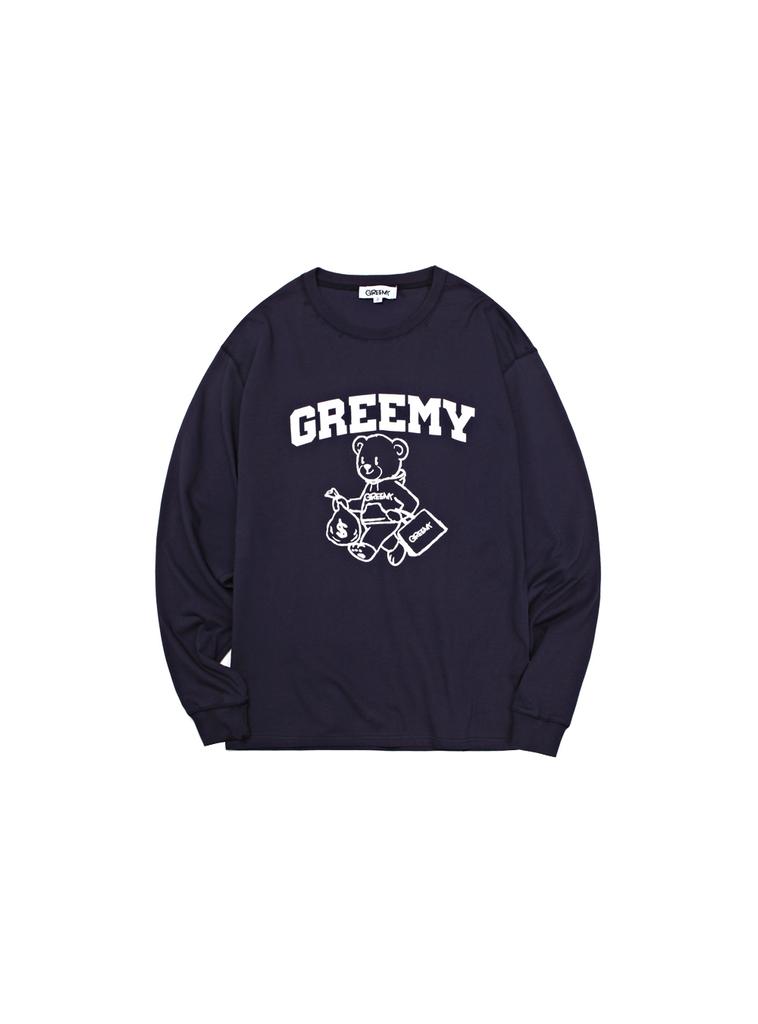 GREEMY Bear Long Sleeve T-Shirts(Navy)
