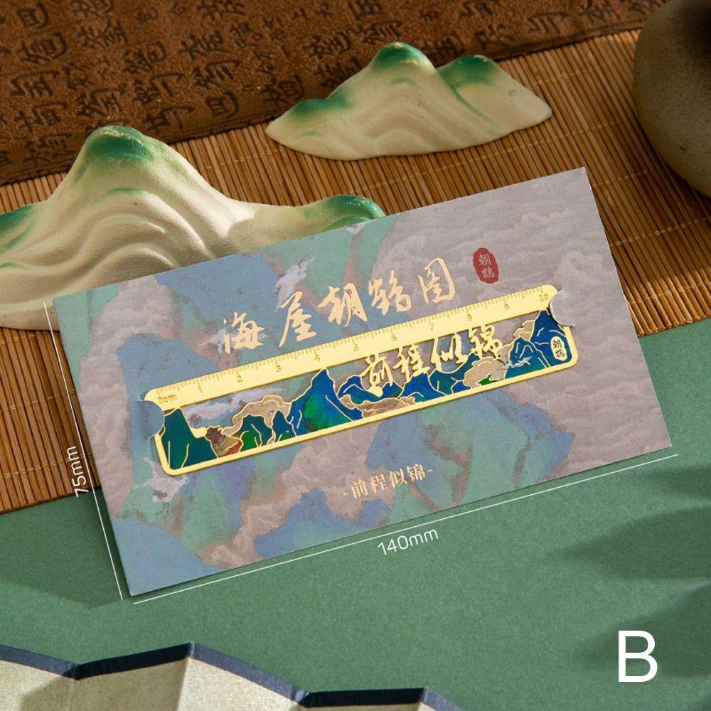 

Металева лінійка Закладка Інструменти для малювання Маркер книжкової сторінки Портативна металева порожниста закладка B