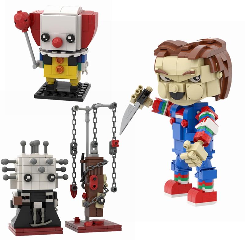 LEQUMOC Horror Movie Figures Stephen King It Pennywisedss the Clown Joker Doll Building Blocks Toys For Gift