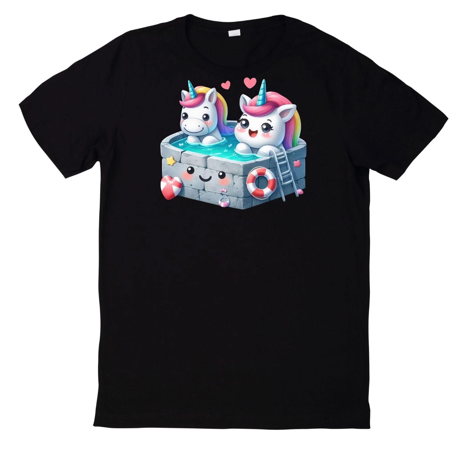 T-Shirt Lustiges Einhorn in der Poolparty Motiv Baumwolle M