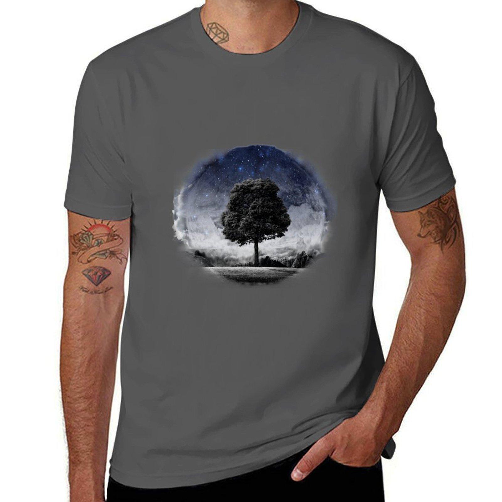 

black sun in the space T-Shirt man t shirt graphic man t shirts high quality luxury brand cotton t shirts man 100% T-Shirt 4XL