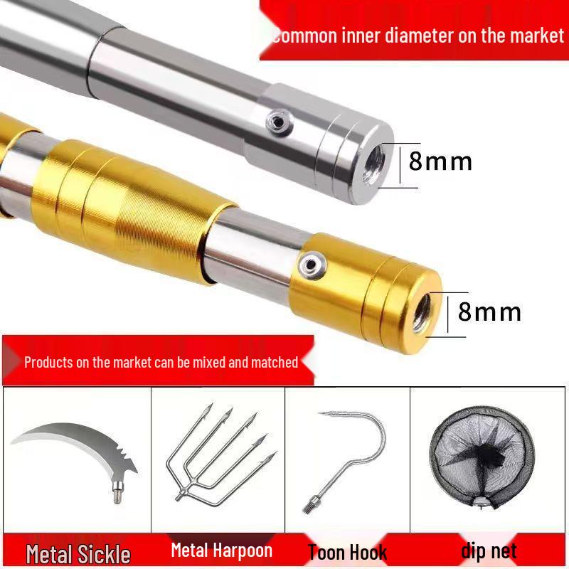 10m Multi-Functional Telescopic Rod & Fishing Net - Super Hard, Thickened Stainless Steel
