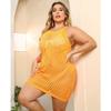 Beach Vacation Dress Large Size Women's Hollow Machine Knitted Bikini Cover Up Tank Dresses