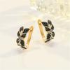 Cute Female White Zircon Stone Infinity Hoop Earrings Vintage Fashion Gold Color Wedding  For Women