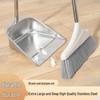 Stainless Steel Broom and Dustpan Set with Integrated Design