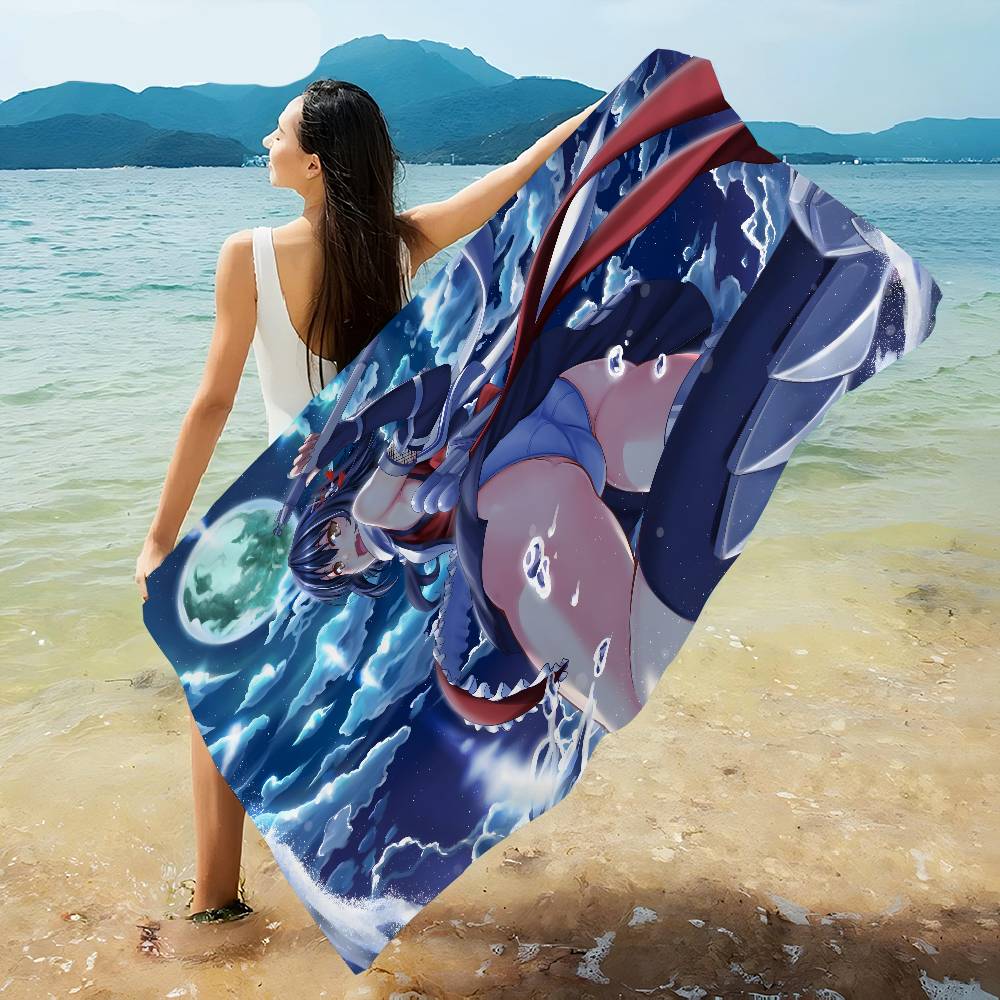 Anime Sexy Girls Cute Anime Microfiber Beach Towel Absorbent Quick Dry Soft Yoga Swimming Resort Mountain Climbing Towel