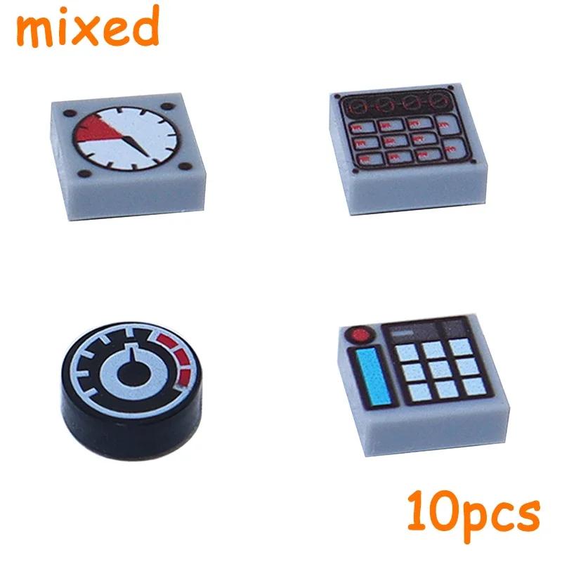 Ungiftige Bedruckte 2x2 1x1 1x2 3069 3039 Messgeräte Bedienelemente Center Radarbildschirm Tastatur Muster Fliese Schräge Bausteine Ziegel Stadt Moc Teil