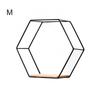 Wooden Board Metal Framed Storage Holder Rack Nordic Wall Mounted Floating Hexagon Shelf Geometric Frame Stand Rack Home Decor