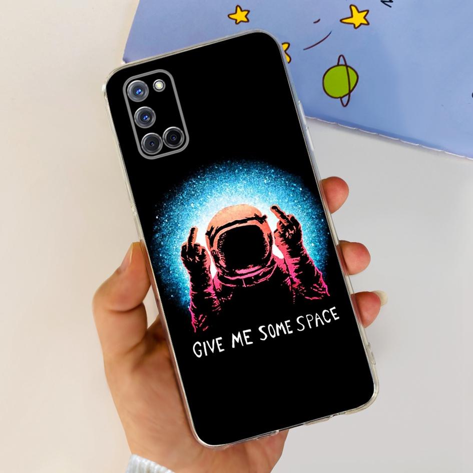 For OPPO A52 Case OPPOA52 CPH2069 A 52 Flower Phone Case Fashion Transparent Silicone Soft TPU Back Cover For OPPO A72 A92 Coque
