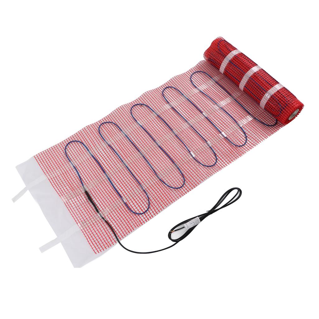 Electric Underfloor Heating Mat Kit Radiant Tile Floor System WiFi Control 3 Square Meter with Thermostat Sensor 220V