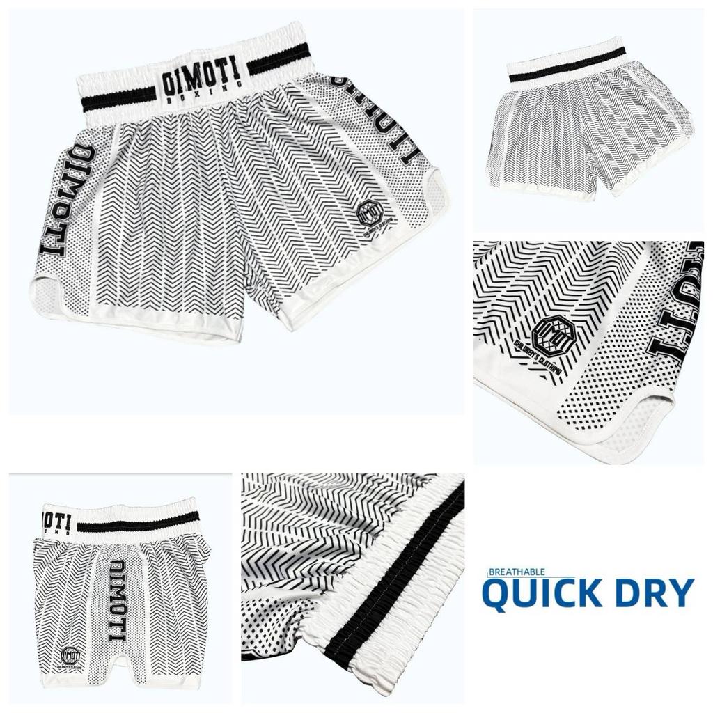 White Dot Muay Thai Kickboxing Boxing MMA UFC Casual Shorts Gym Sport Unisex Men Women Workout Quick Dry Print Elastic High Waist Training