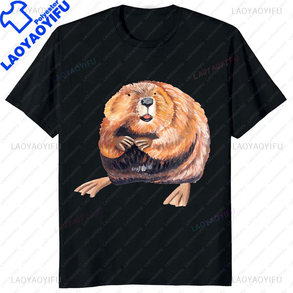 Asian Size A Clean Beaver Always Gets More Wood TShirt Funny Adult Joke Graphic Casual Fashion Loose Tshirt Hip Hop Y2k Unisex Tee