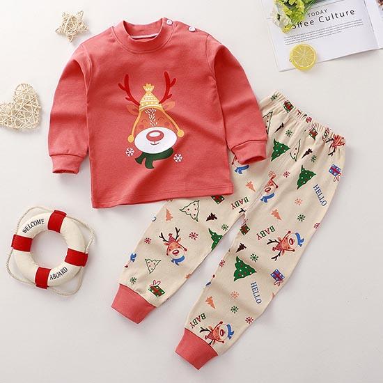 Winter Kids Long Sleeve O Neck T Shirt Pants Set Casual Baggy 2pcs Suit Cotton Cartoon Printes Outfit