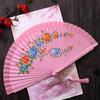 Ventaglio da Fan per Spettacoli Spagnoli, Ventaglio in Seta Double Face con Bellissimo Fiore Pieghevole per Varie Occasioni