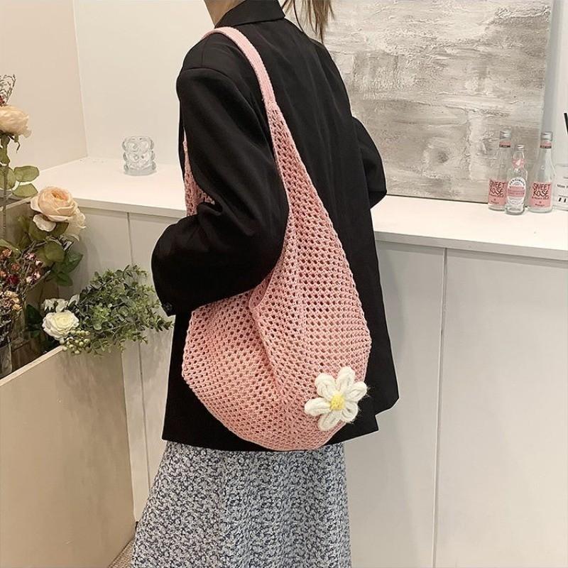 2026 New Hand-Woven Bag for Women Large Capacity Single Shoulder Tote Straw Beach Bag for Vacation
