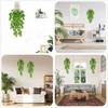 Artificial Rattan Wall Hanging with Turtle Leaf Vines and Flowers - Home Decoration Fake Plants