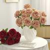 Artificial Flowers Silk Rose Brial Bouquet Fake High Quality Home Room Table Wedding Wreath Decora Outdoor Garden Diy Gifts Box