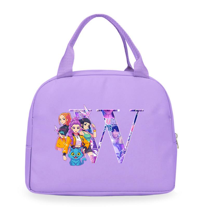 Kinderen Meisjes Kpop Rumi Zoey Mira Derpy Sajaboys Bedrukt Student Waterdicht Maaltijd Lunchbox Tas Casual Handtas