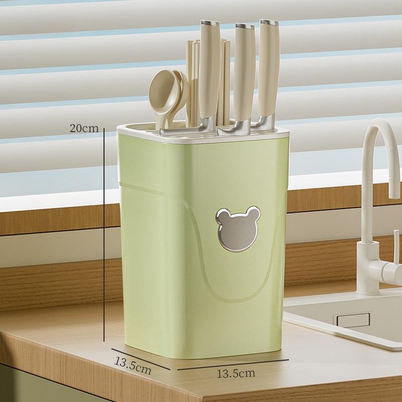 Kitchen multifunctional knife holder, kitchen countertop, knife storage rack, dormitory drainage household knife holder 20x13.5x13.5cm