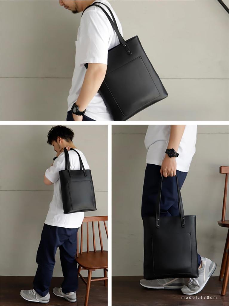 VITAFELICE Women's Long Handle Business Tote Bag (inb-10008p) (Black)