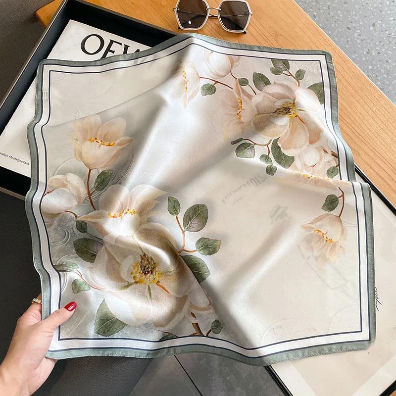 Luxury Brand  New Scarf 100% Silk Bandana Women Square Scarves Wrap Fashion Headband Hijab Shawls Foulard Headkerchief