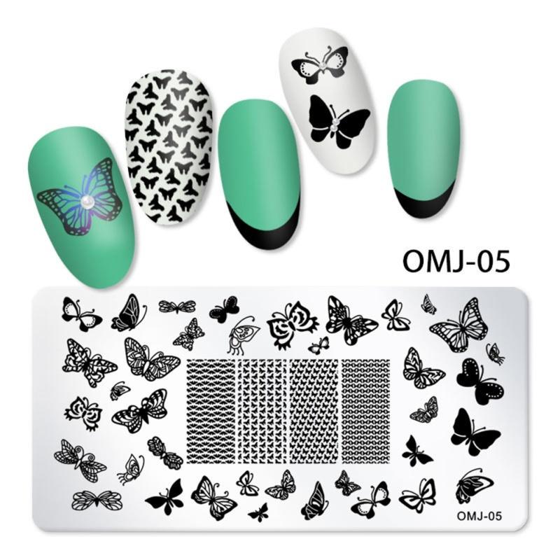 Nail Stamping Template Christmas tree butterfly Design Manicure Art Image Print Plate