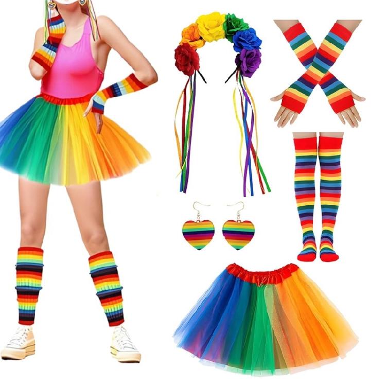 Halloween Costume Fancy Dress Accessories for Women Masquerade Cosplay Headband Earrings Glasses Skirt Gloves Leg Sleeve