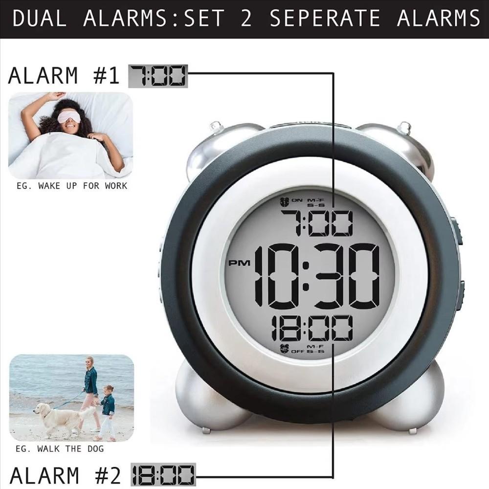 Blue Backlight Digital Clock Time Date Display Smart Alarm Clock Dual Alarm Clock  Outdoor Activity