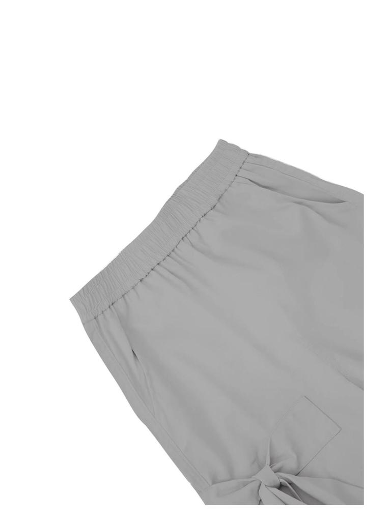 2024 Women's Gray Quick-Drying High-Waist Wide-Leg Cargo Pants