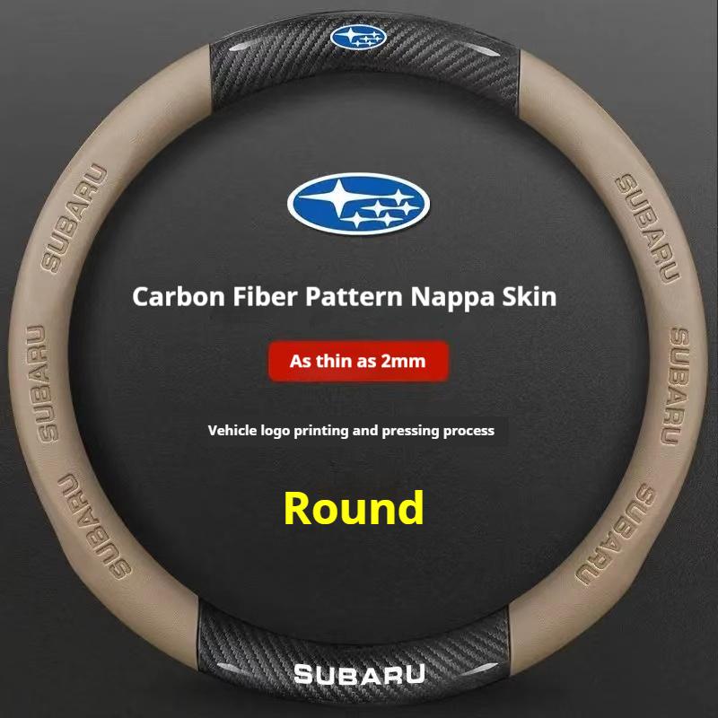 Pour Subaru Brz Wrx Xv Ascent Forester Outback Impreza Legacy Housse de Volant Ultra-fine Antidérapante en Cuir Fibre de Carbone