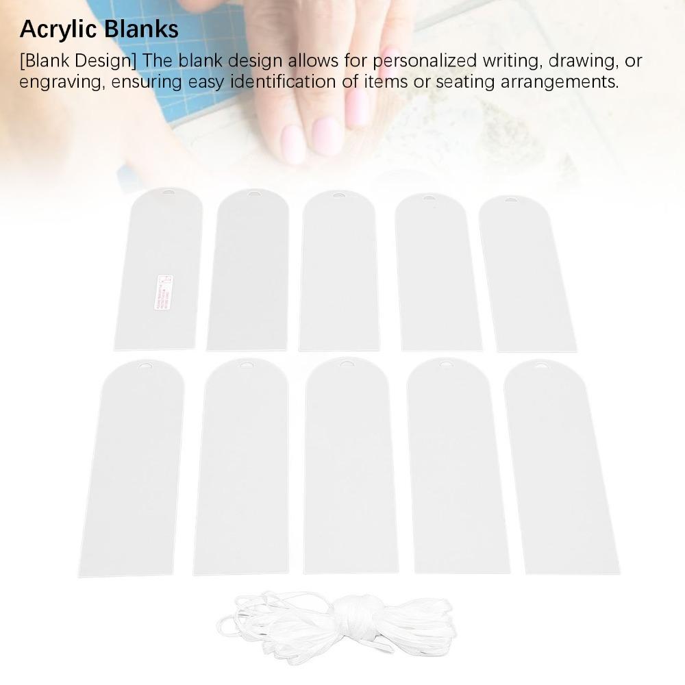10pcs Acrylic Acrylic Blanks White Ribbon Acrylic Bookmark Blanks Acrylic Place Cards  DIY Craft
