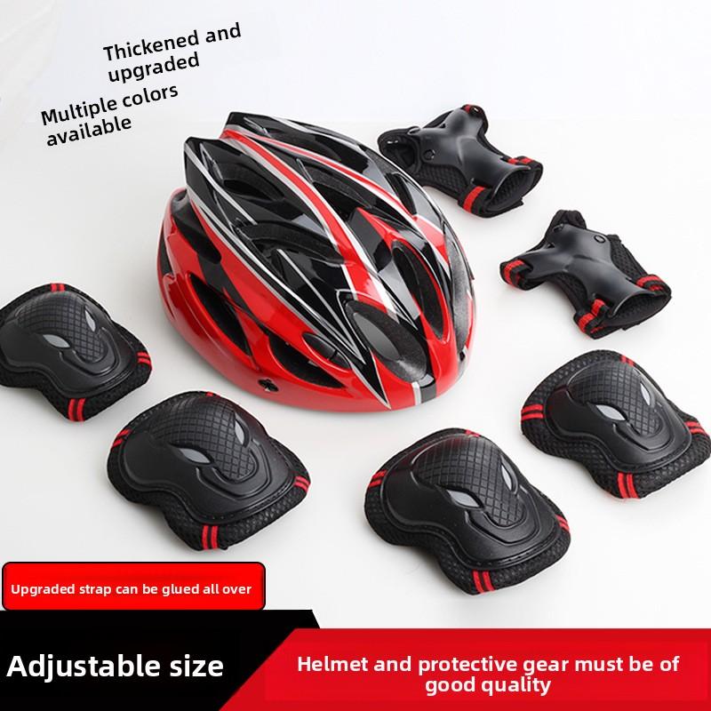 Adult Children's Roller Skates Protector Set Helmet Balance Bicycle Roller Skates Protector Longboard Skateboard Wrist Pads Knee Pads