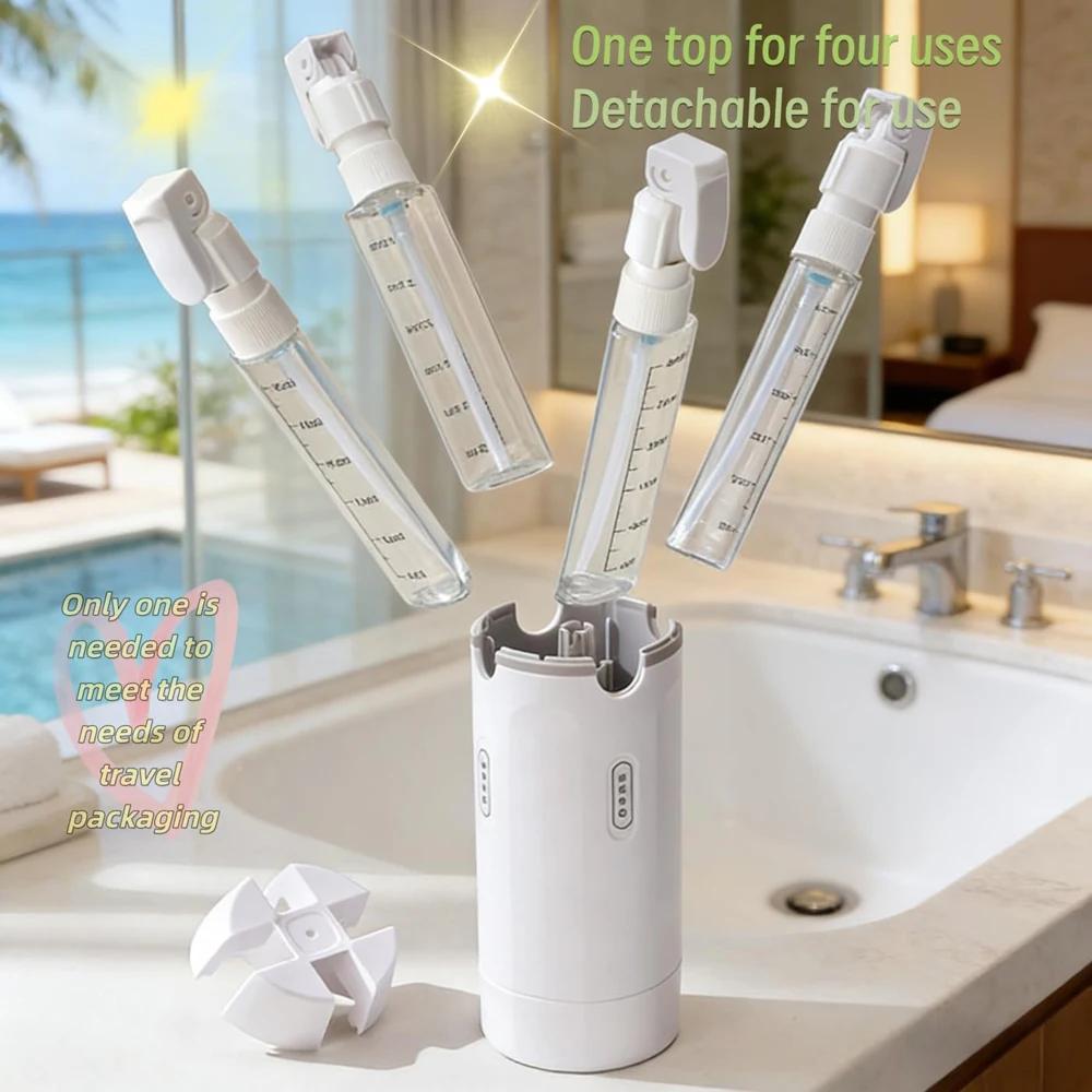4-in-1 Reise-Spender Tragbare Reiseflaschen Auslaufsicher Auslaufsicherer Reisebehälter Für Parfüm Shampoo Spülung Lotion