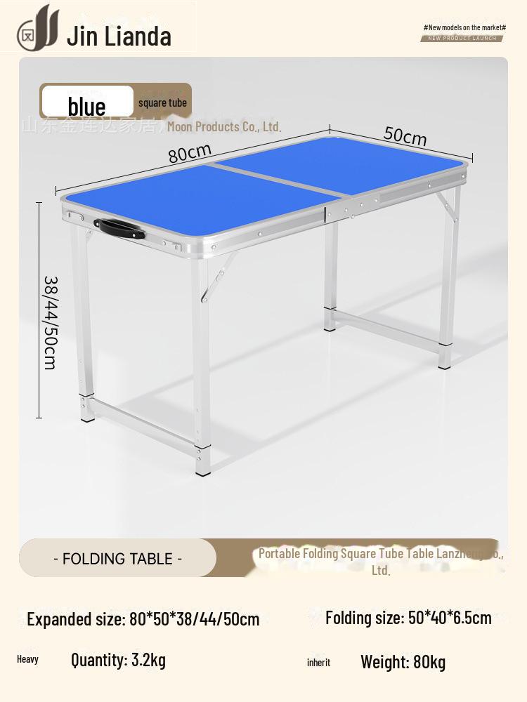 Přenosný multifunkční hliníkový skládací stůl pro stolování a venkovní použití