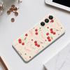 For Samsung Galaxy A16 5G/4G Case Big Bow Cherry Pattern Printing Straight Edge TPU Phone Back Cover