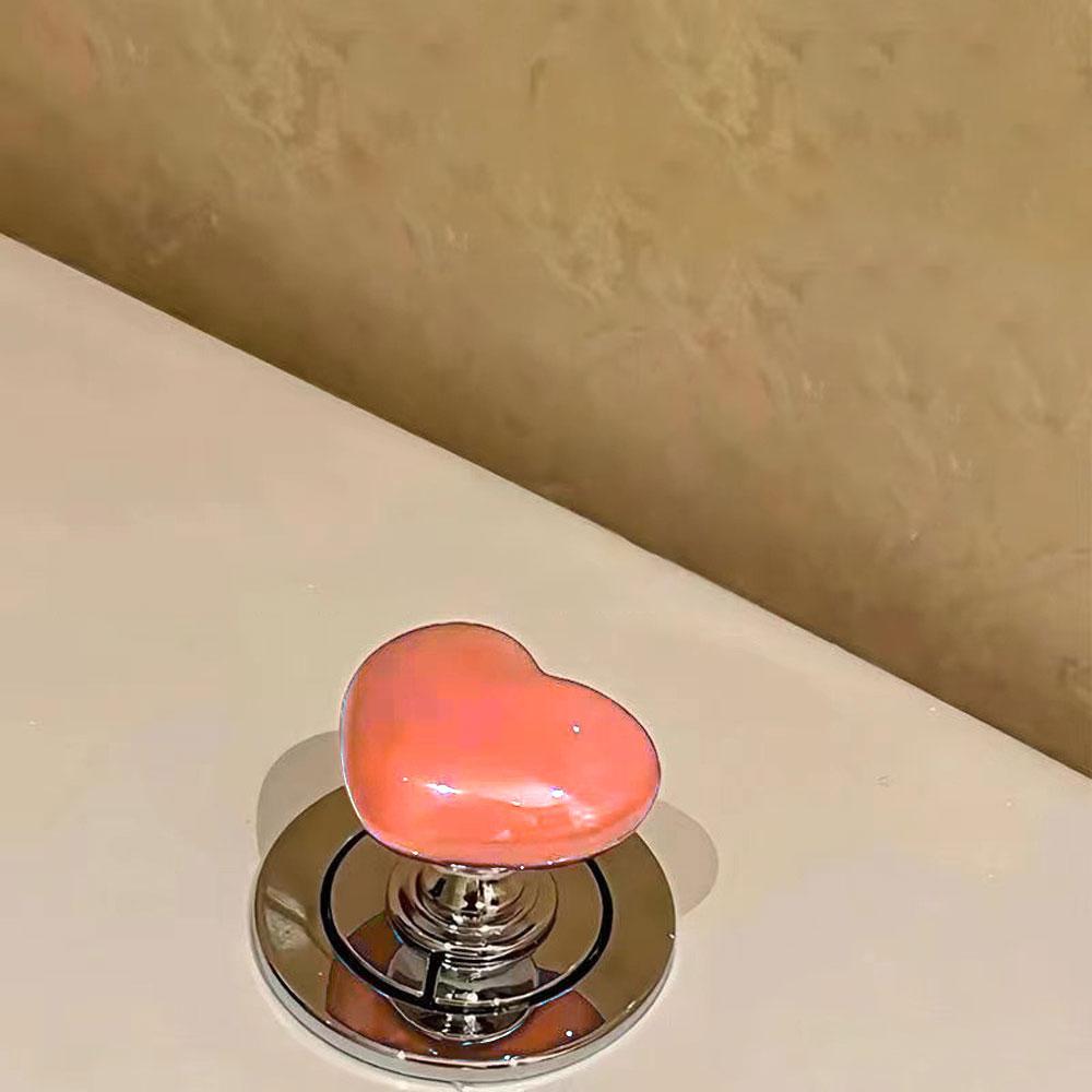 4pcs Heart Shape Toilet Presser Love Toilet Press Button Bathroom Water Tank Buttons Push Switch Bathing Room Decor Nail Protect
