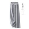 Autumn 2025 Beige Wide-Leg Floor-Length Pants for Women, Slimming Draping Loose Straight-Leg Trousers