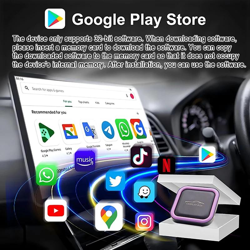 Android14 Wireless Carplay AI Box Android Auto Adapter 2/3IN1 WiFi TF Card For  Youtube Netflix Car Intelligent Systems 5GWiFi