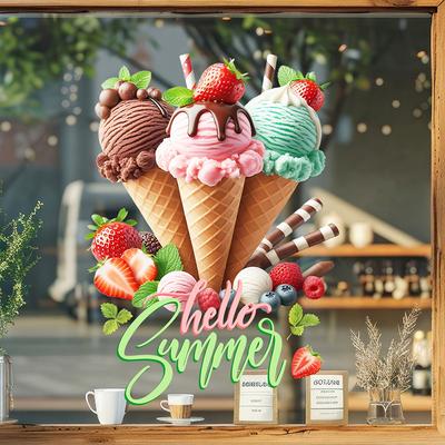 Adesivi Murali Creativi e Divertenti per Gelati - Adesivi per Gelati Autoadesivi per Camere, Soggiorni, Cucine e Decorazioni per la Casa
