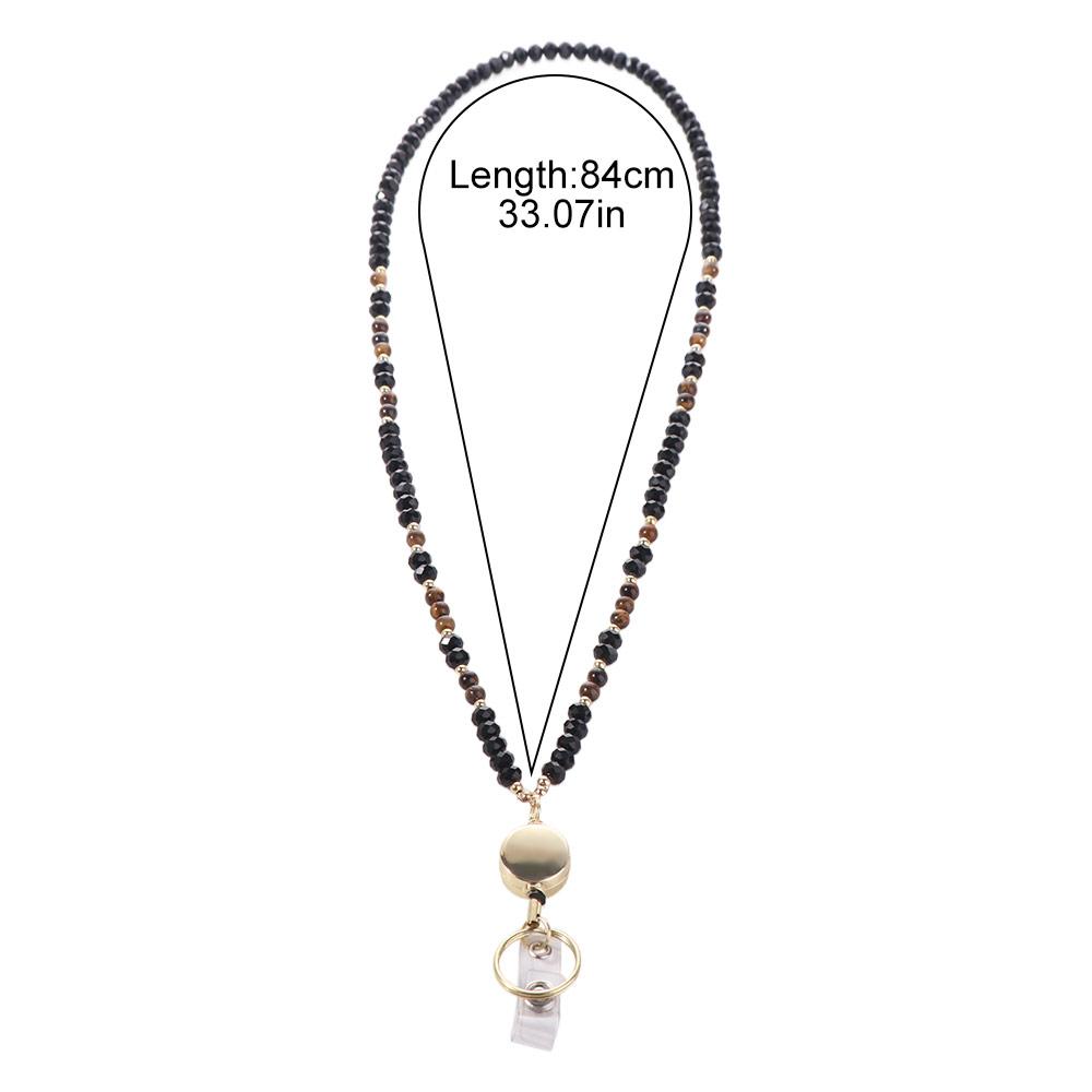 Fashion Women's Lanyard Necklace Natural Key Lanyard Badge Card Holder  Card Protector