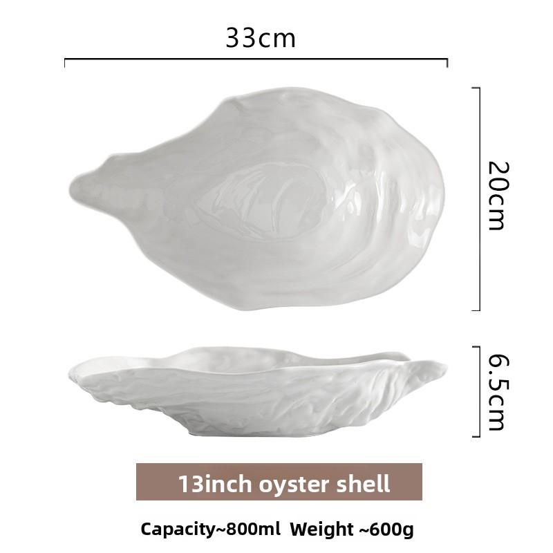 

Стильная белая керамическая тарелка для сашими из устриц, креативное блюдо для салата из морепродуктов для отеля-ресторана99