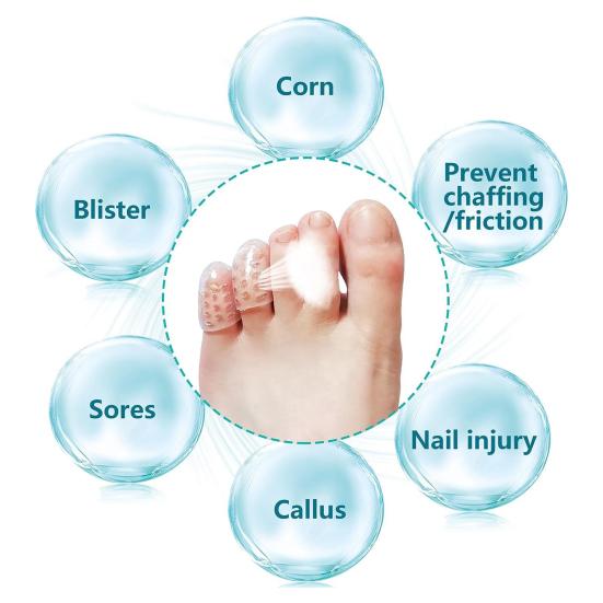 Silicone Toe Covers Soft Stretchy Toe Protectors for Men Women Breathable Anti-Friction Gel Caps Foot Care Sleeves